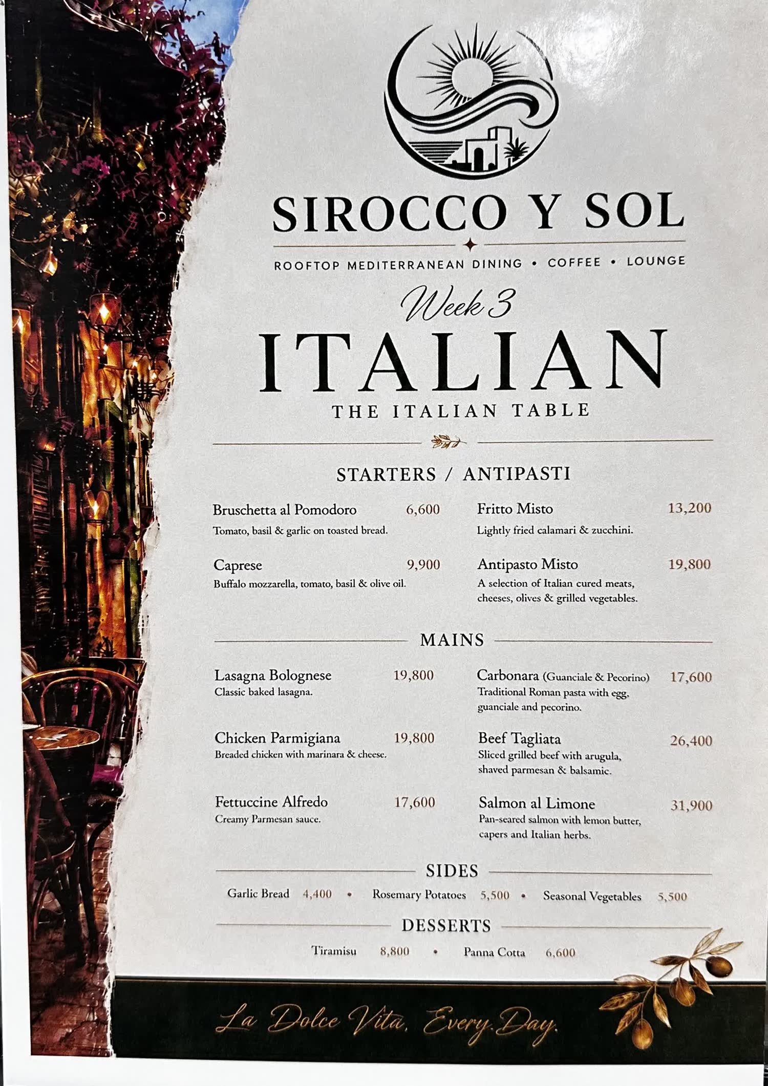 Week 3 — Italian menu — The Italian Table